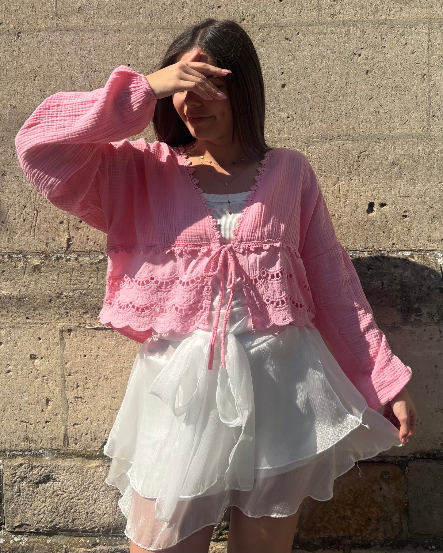 Gilet Abella rose