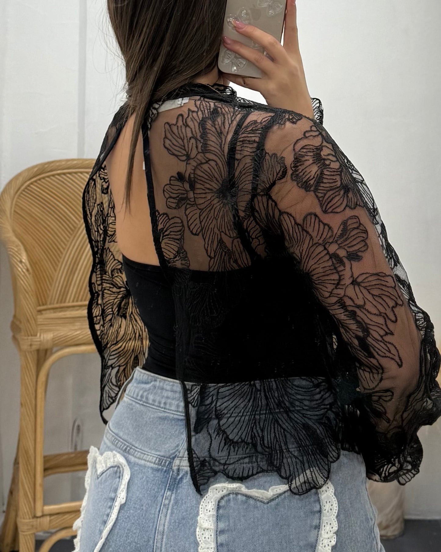 Haut dentelle Capucine noir