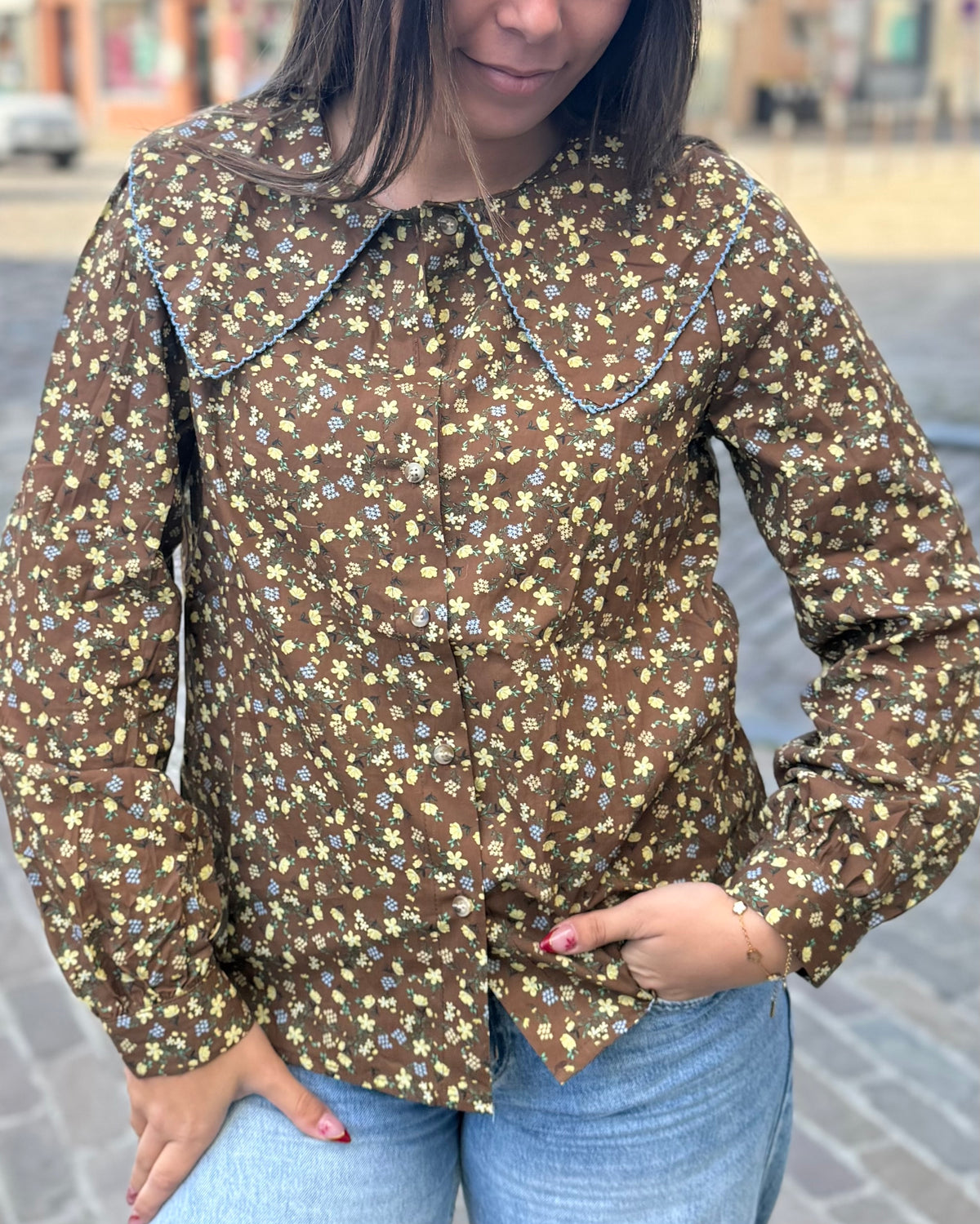 Chemise fleurie grand col