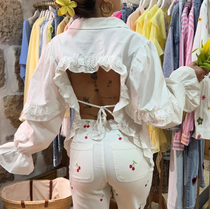 Chemise dos nu Linnéa blanc