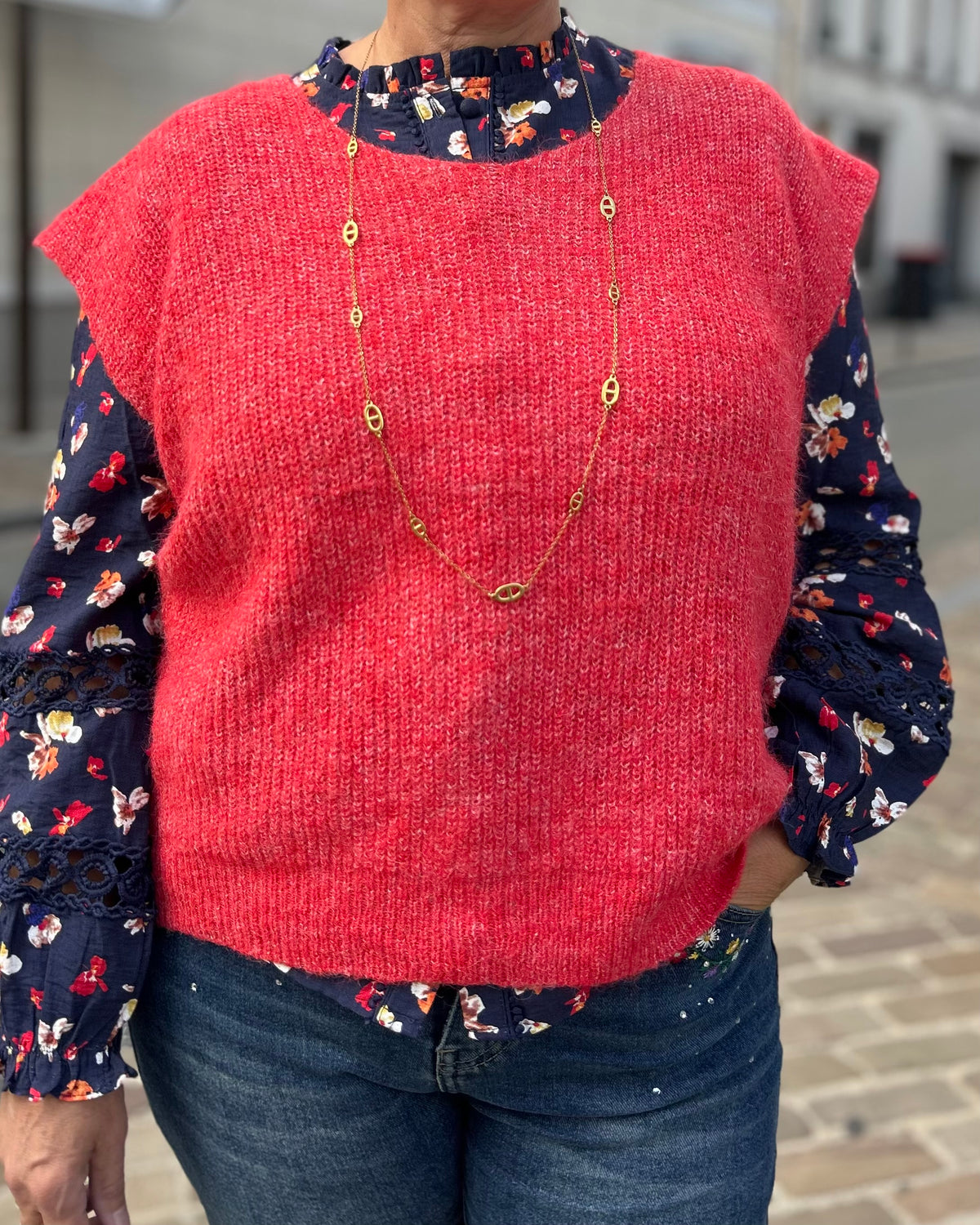 Chemise marine fleurie