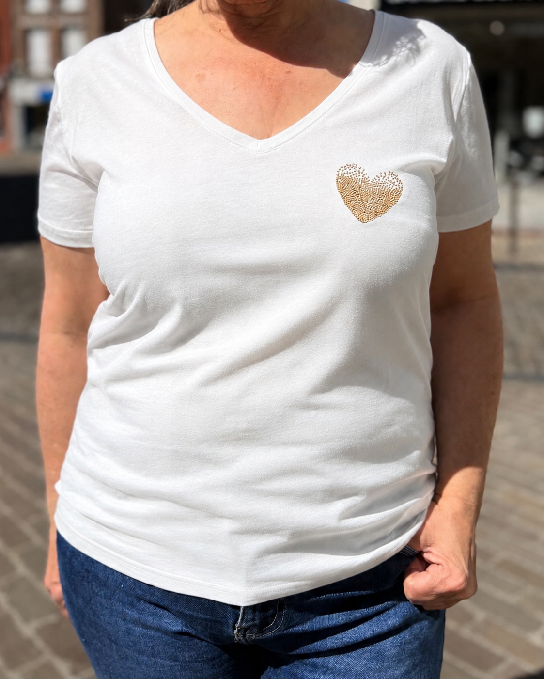 T-shirt coeur rose gold