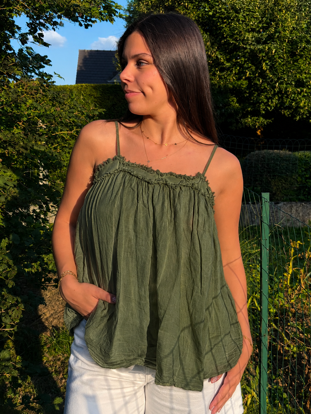 Top Victoire kaki