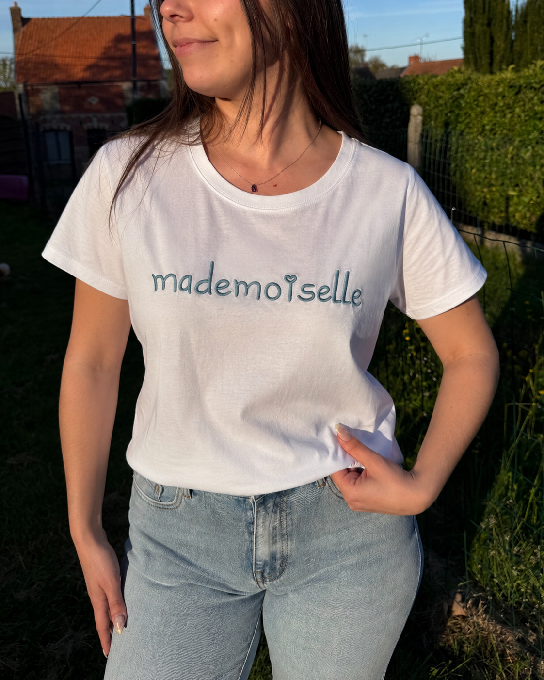T-shirt mademoiselle vert d’eau