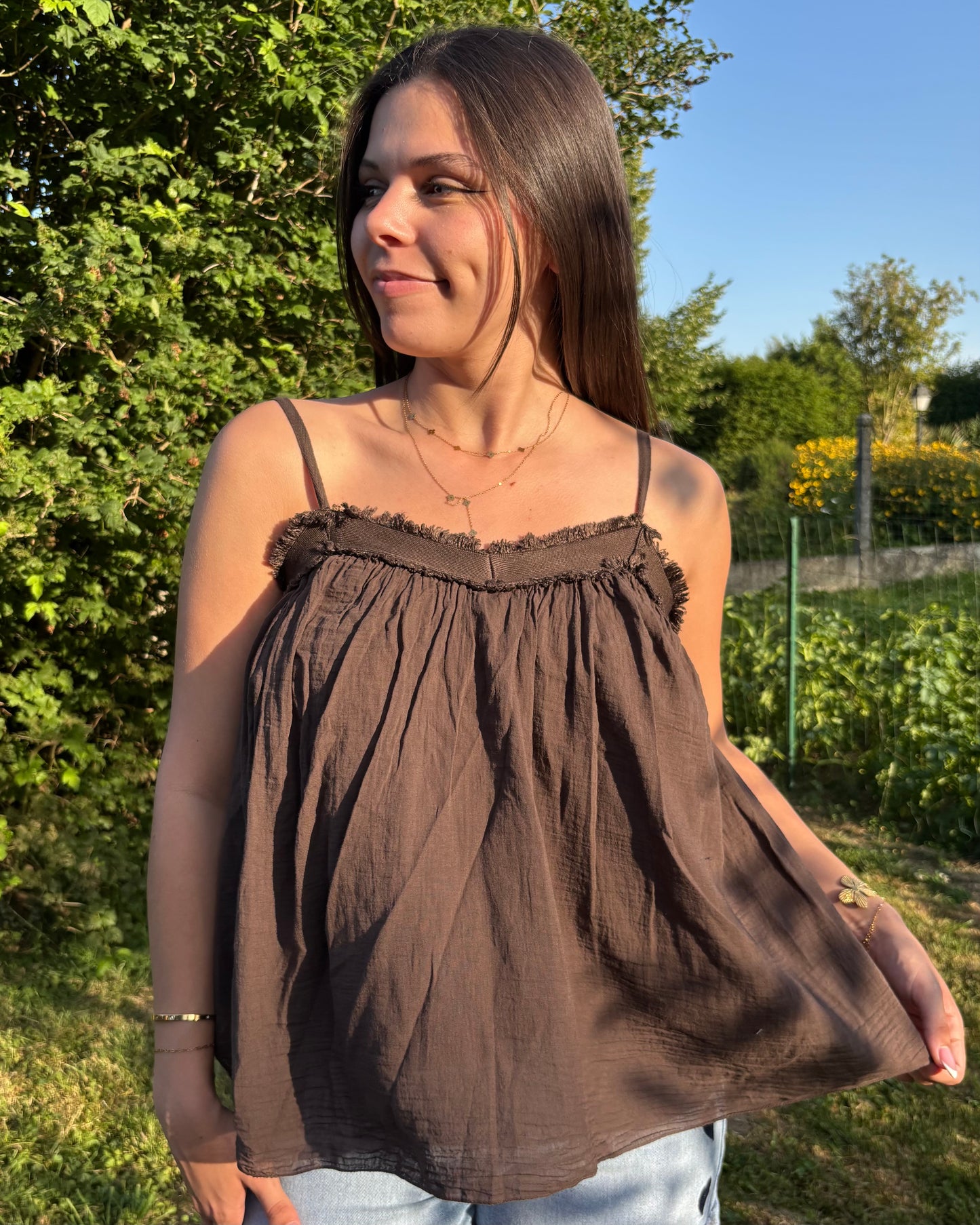 Top Victoire marron