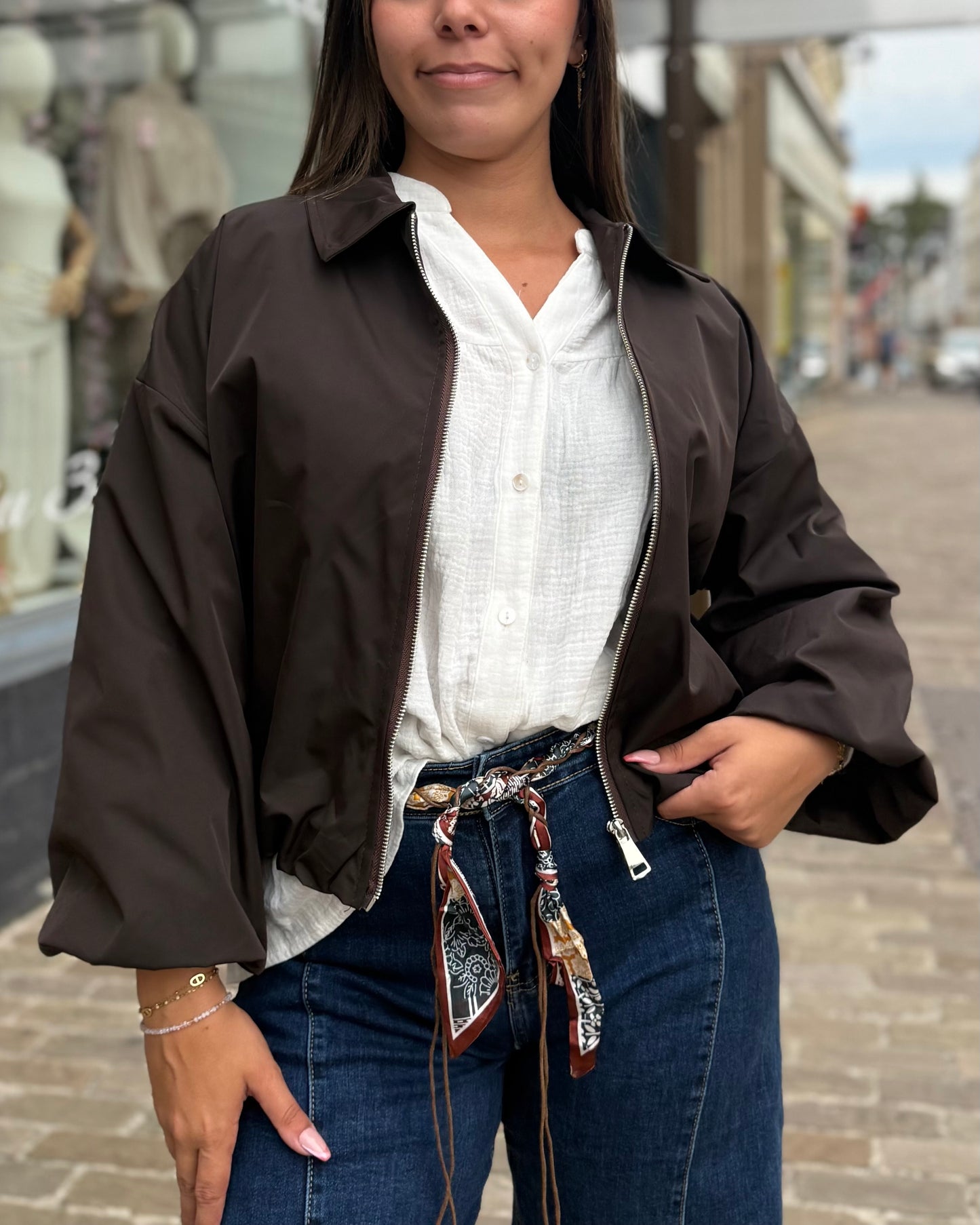 Bombers impermeable marron