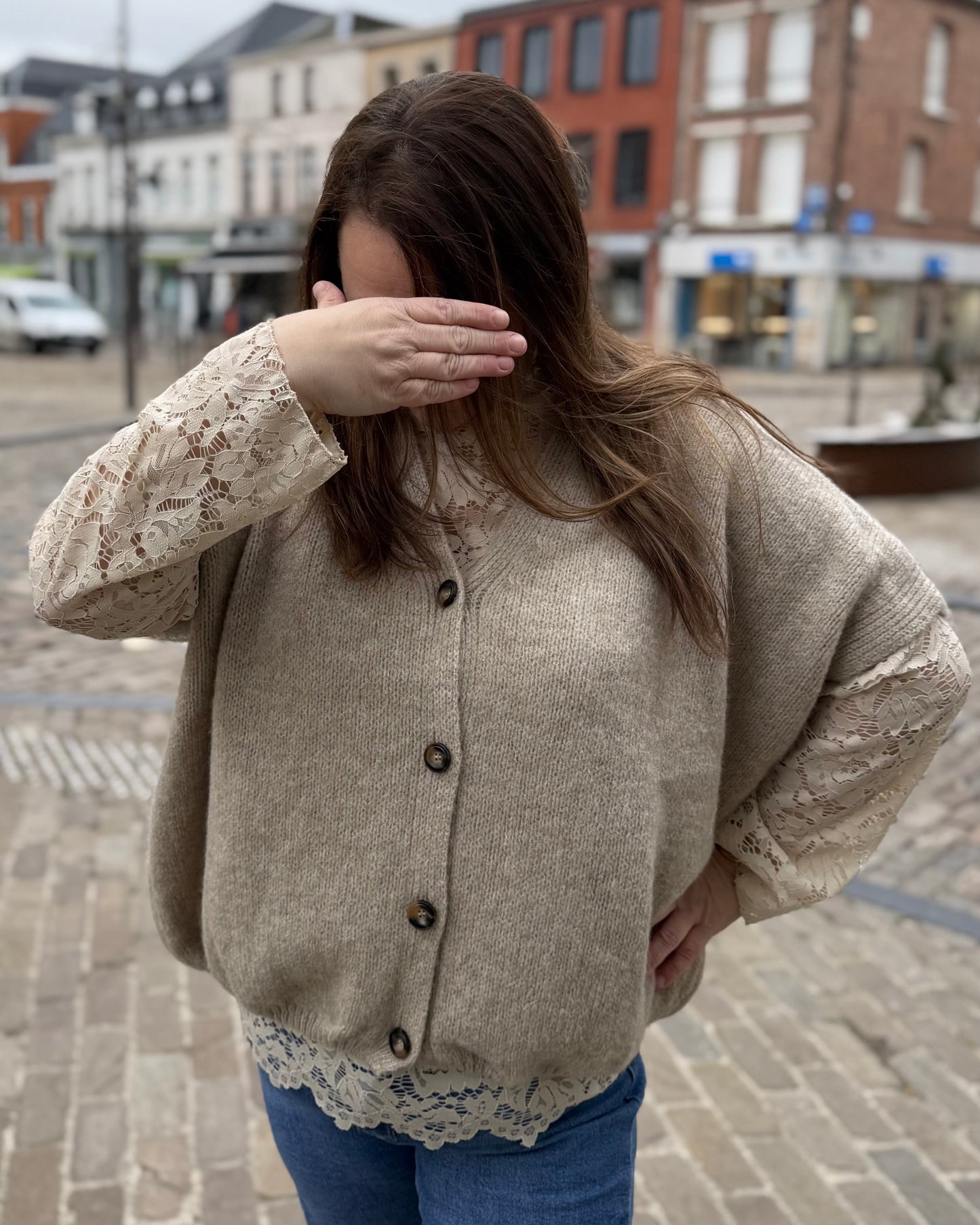 Gilet sans manche beige Mika