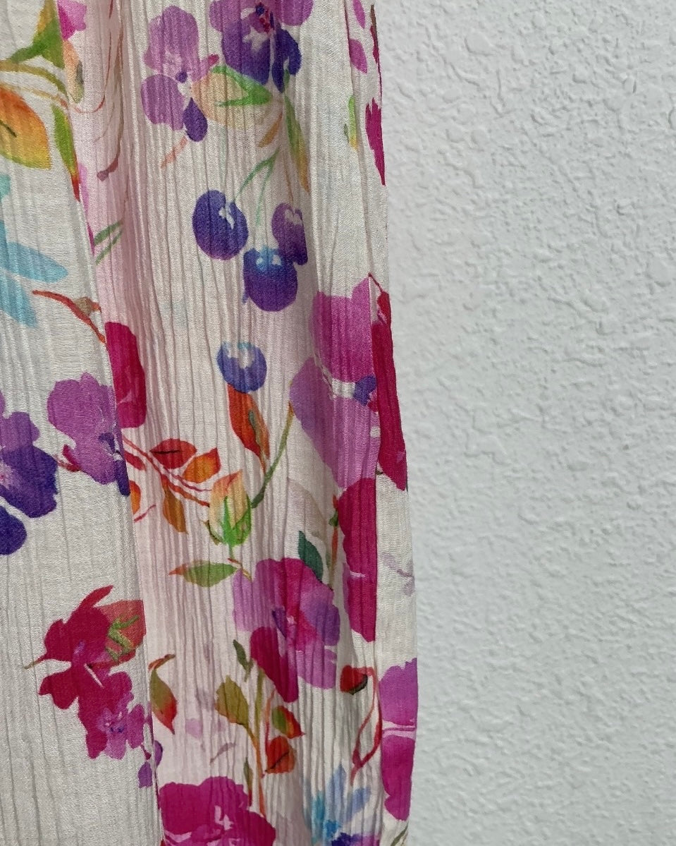 Blouse fleurs rose
