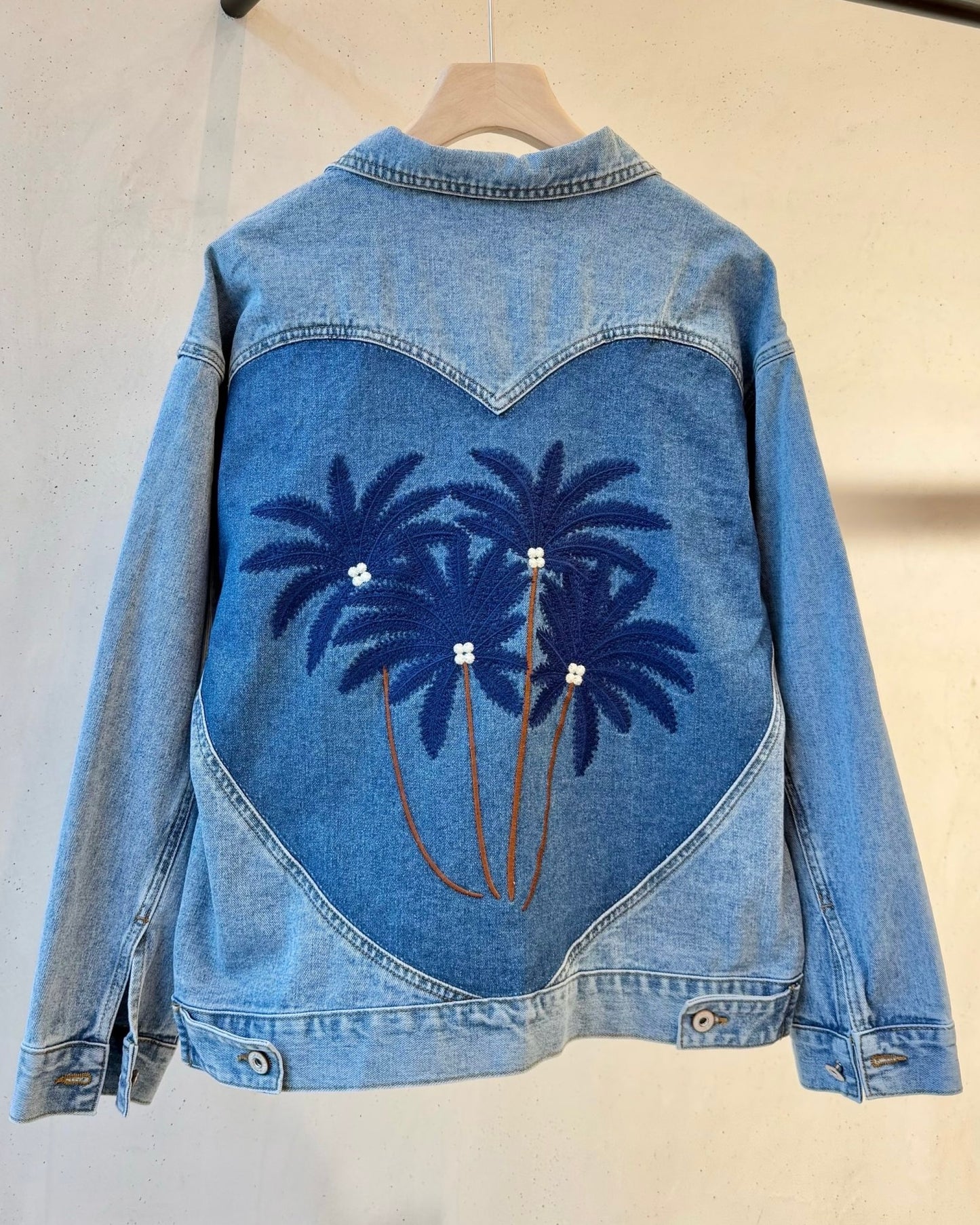 Veste en jean palmier