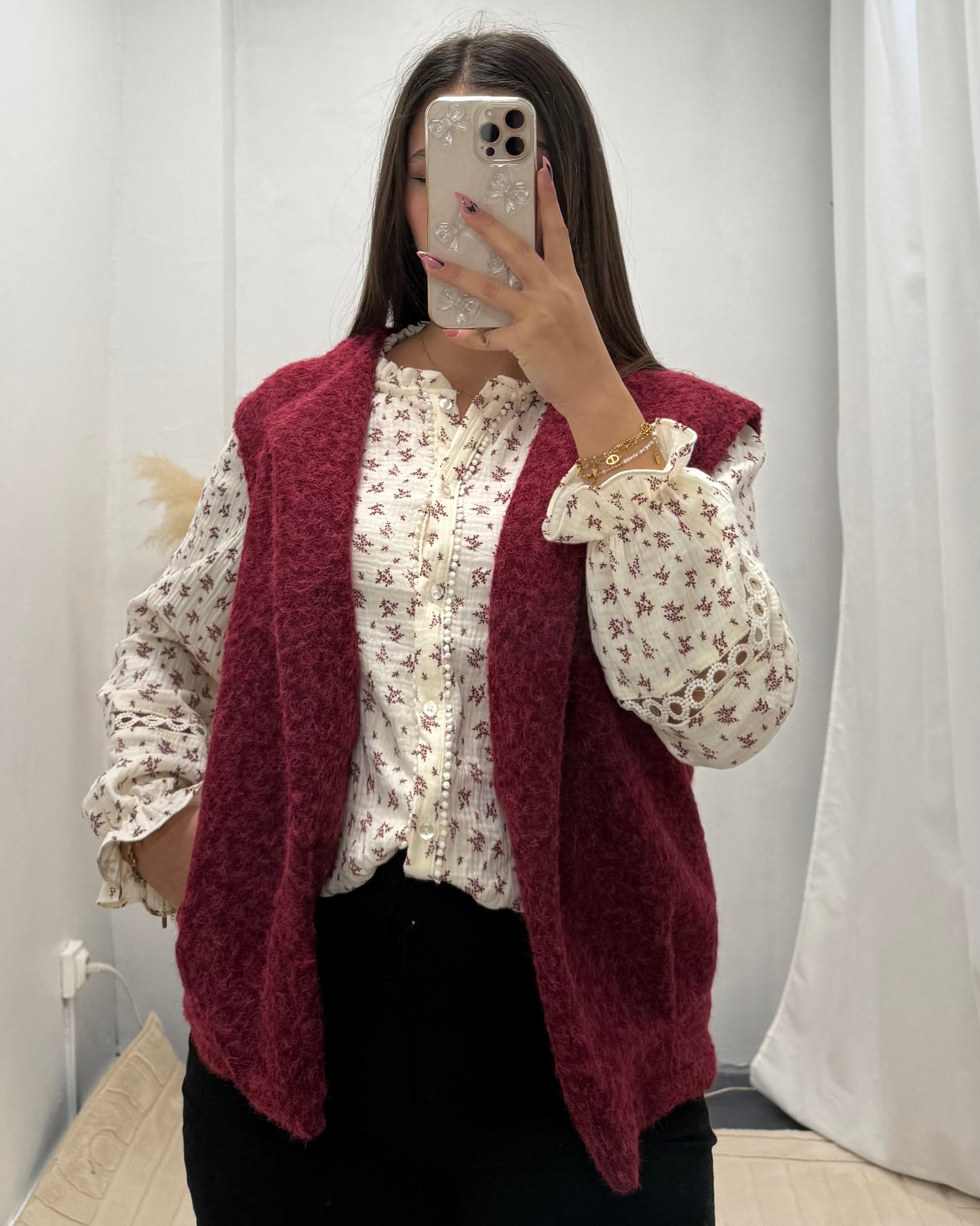 Gilet Éliane bordeaux