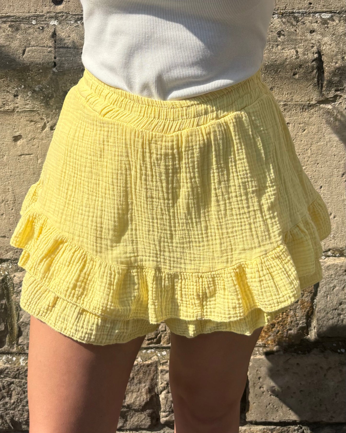 Jupe short Éliana jaune