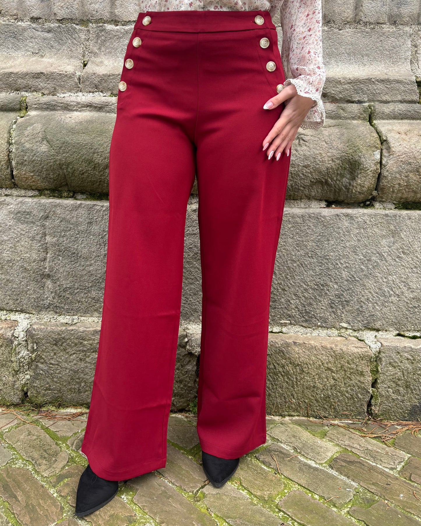 Pantalon Abigaël bordeaux