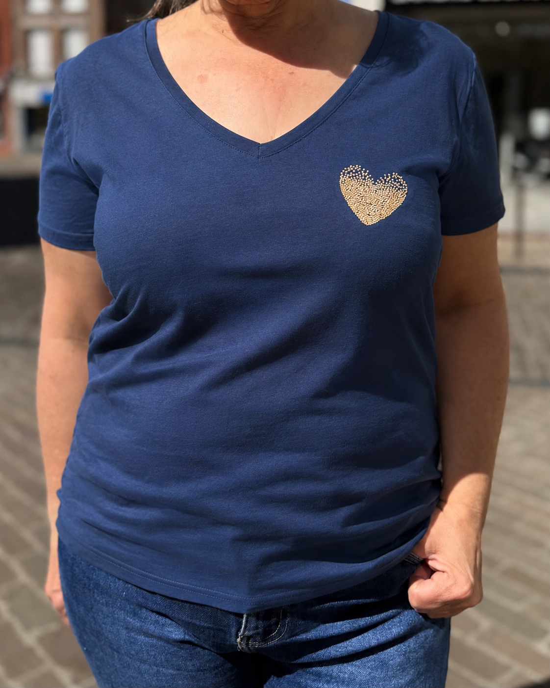 T-shirt marine cœur