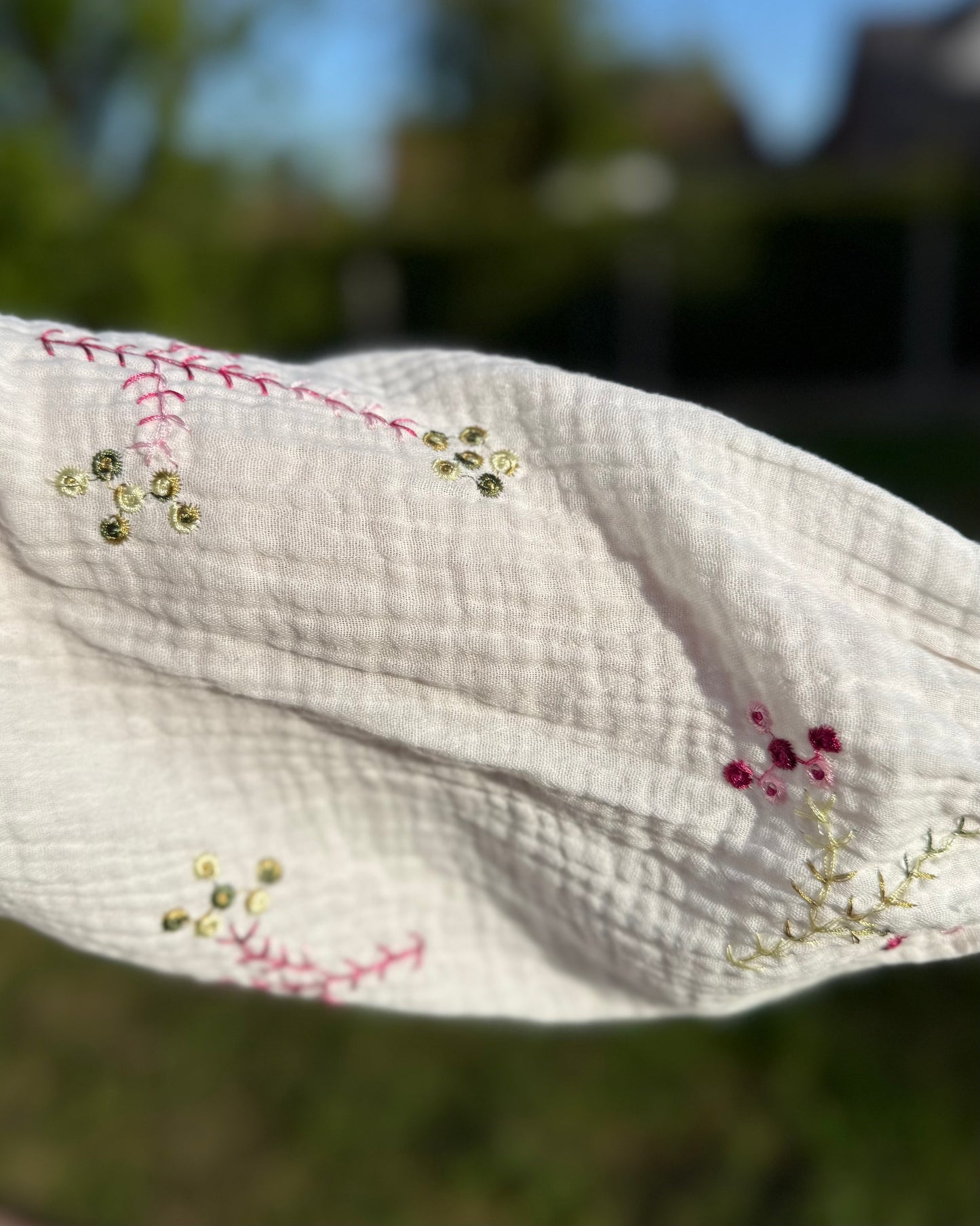Chemise brodé gaze de coton