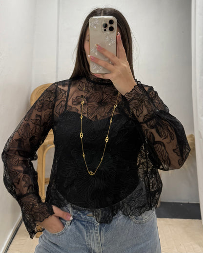 Haut dentelle Capucine noir