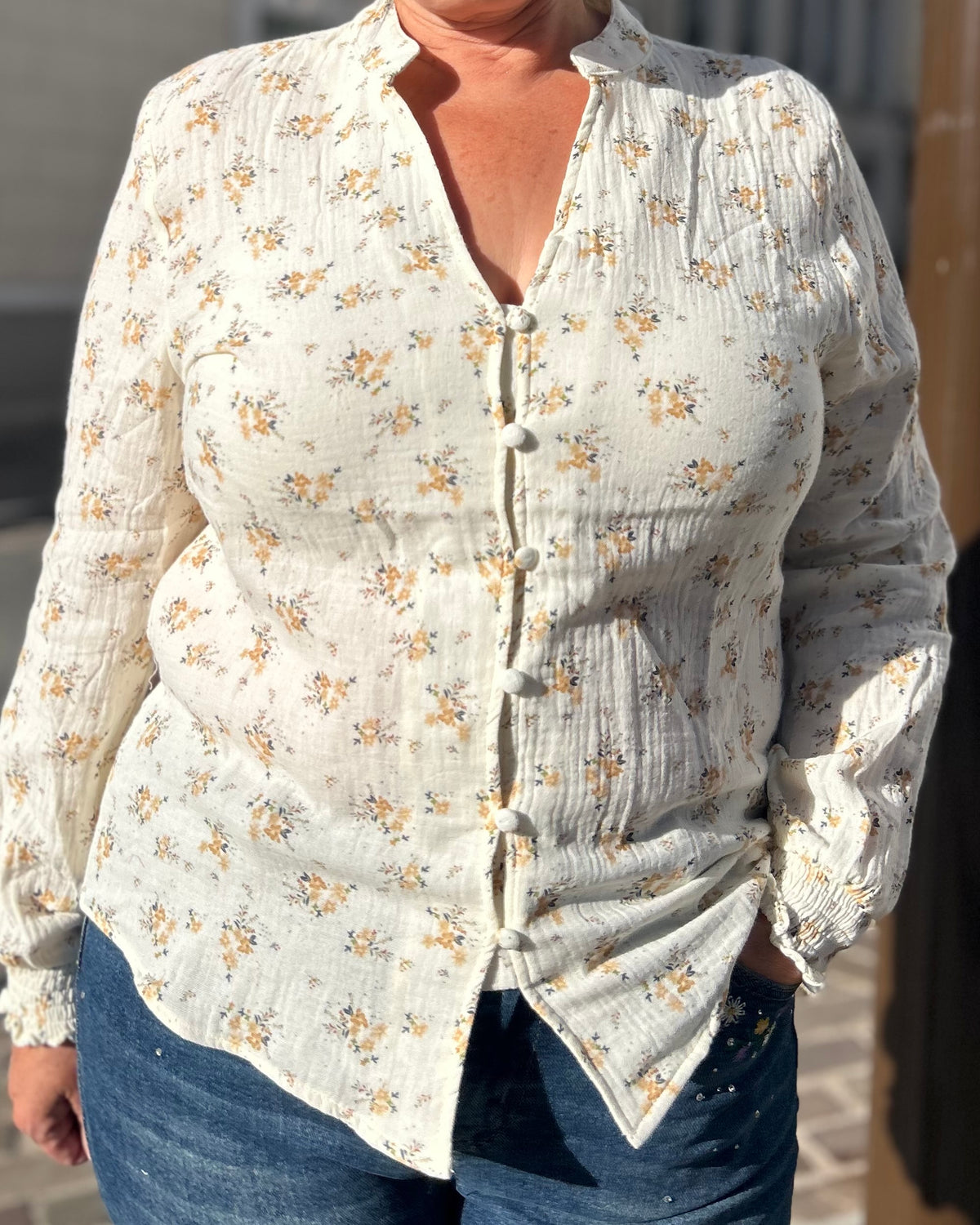 Chemise gaze de coton fleurie 💛