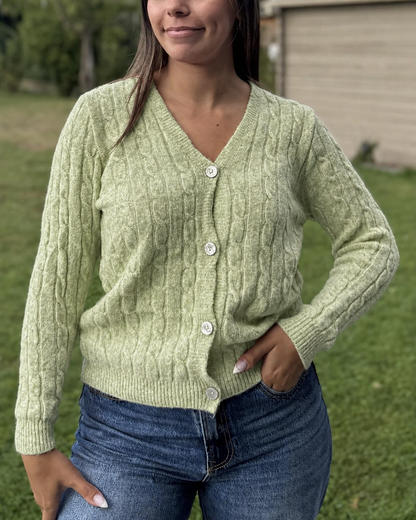 Gilet torsadé vert