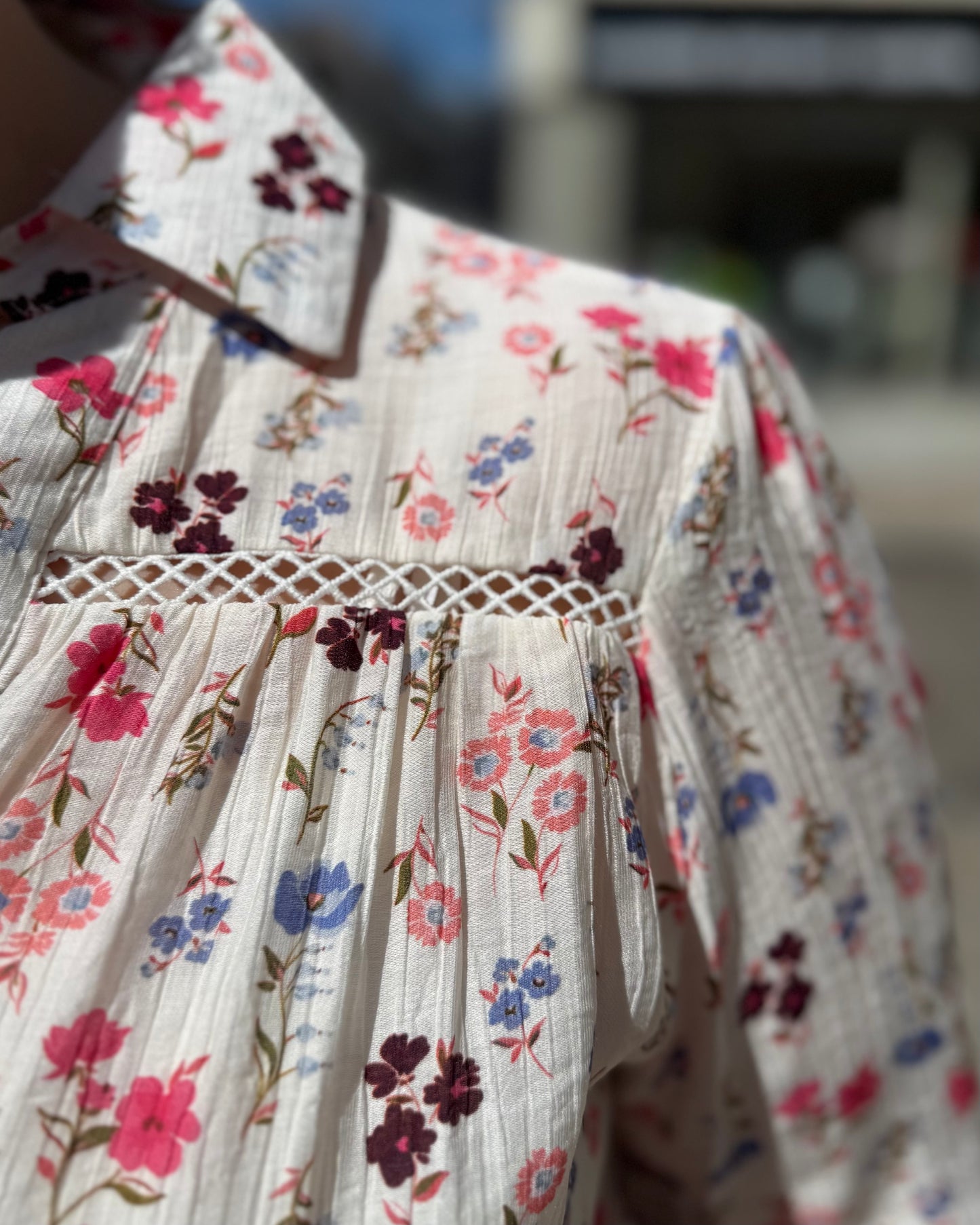 Chemise fleurs lila curvy