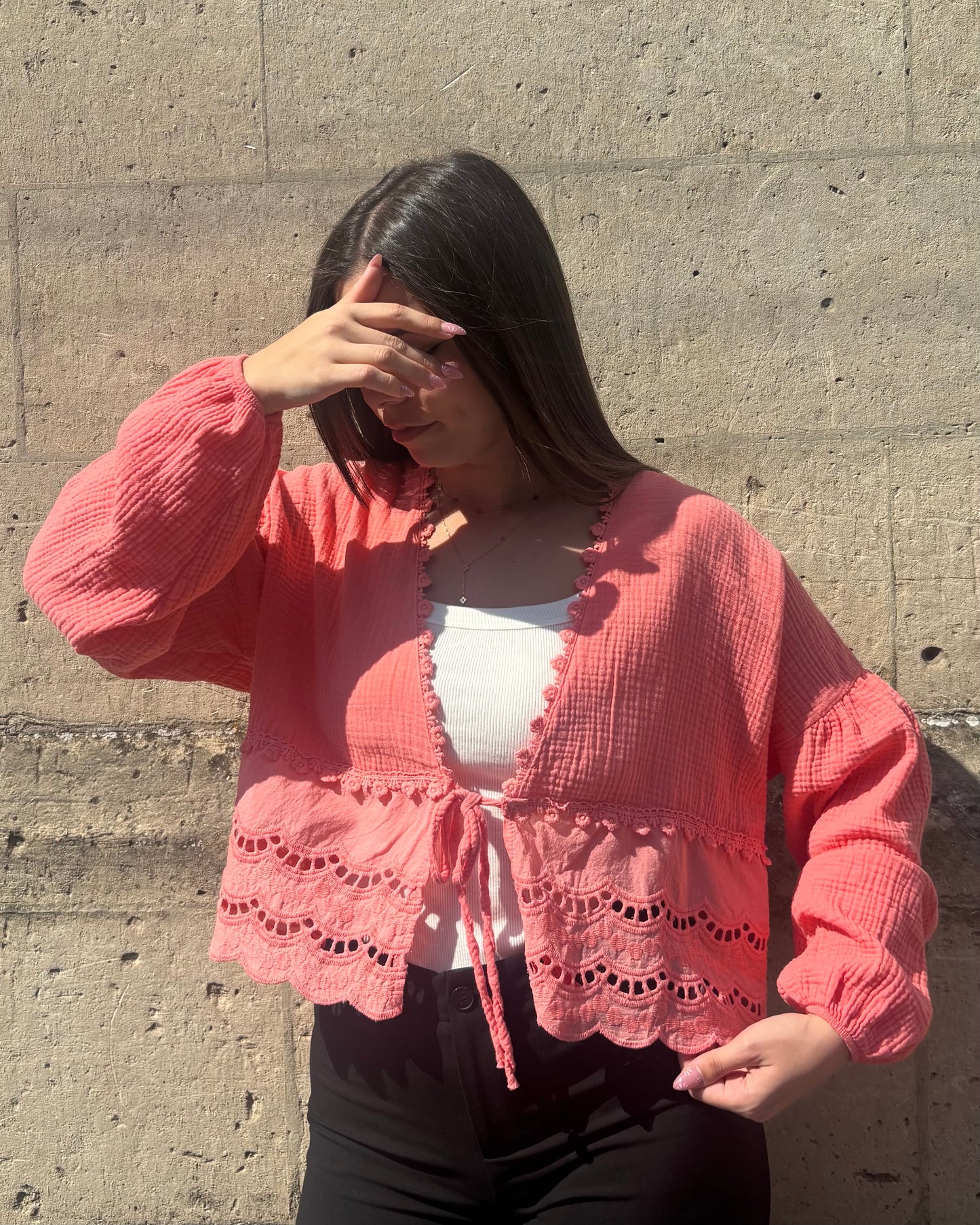 Gilet Abella corail