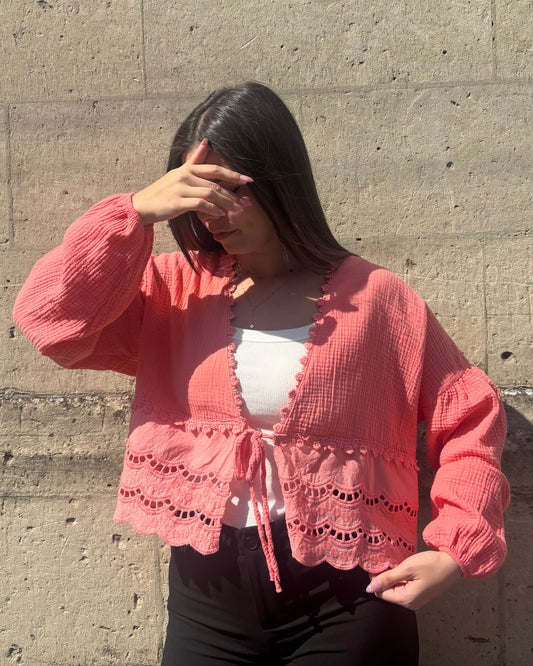 Gilet Abella corail