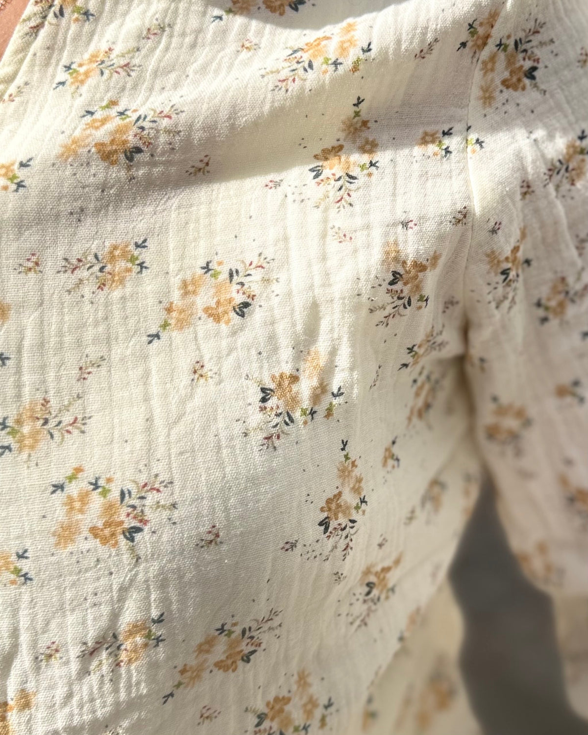Chemise gaze de coton jaune beige