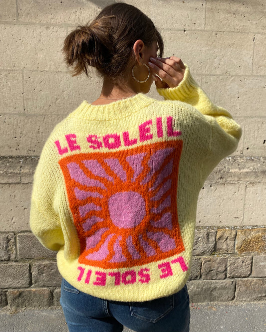 Pull Soleil jaune