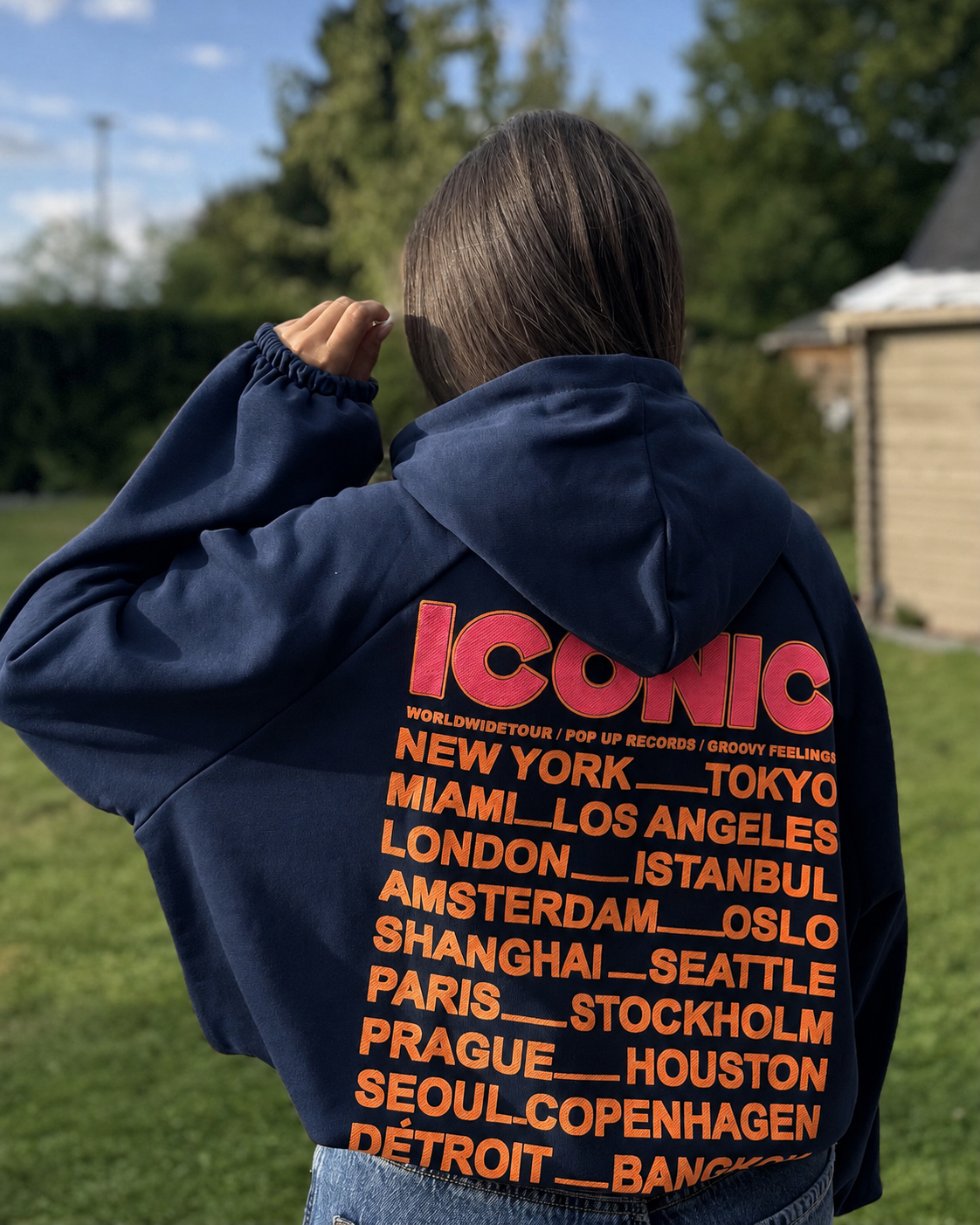 Sweat capuche Iconic marine