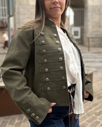 Veste kaki similicuir