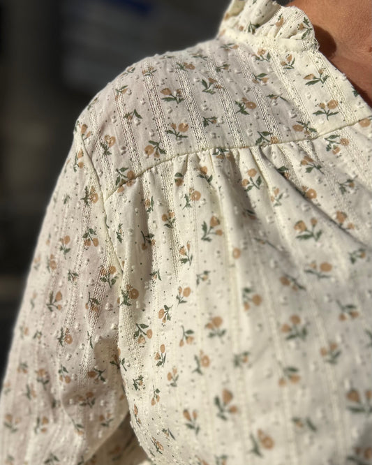 Chemise kaki beige texturé