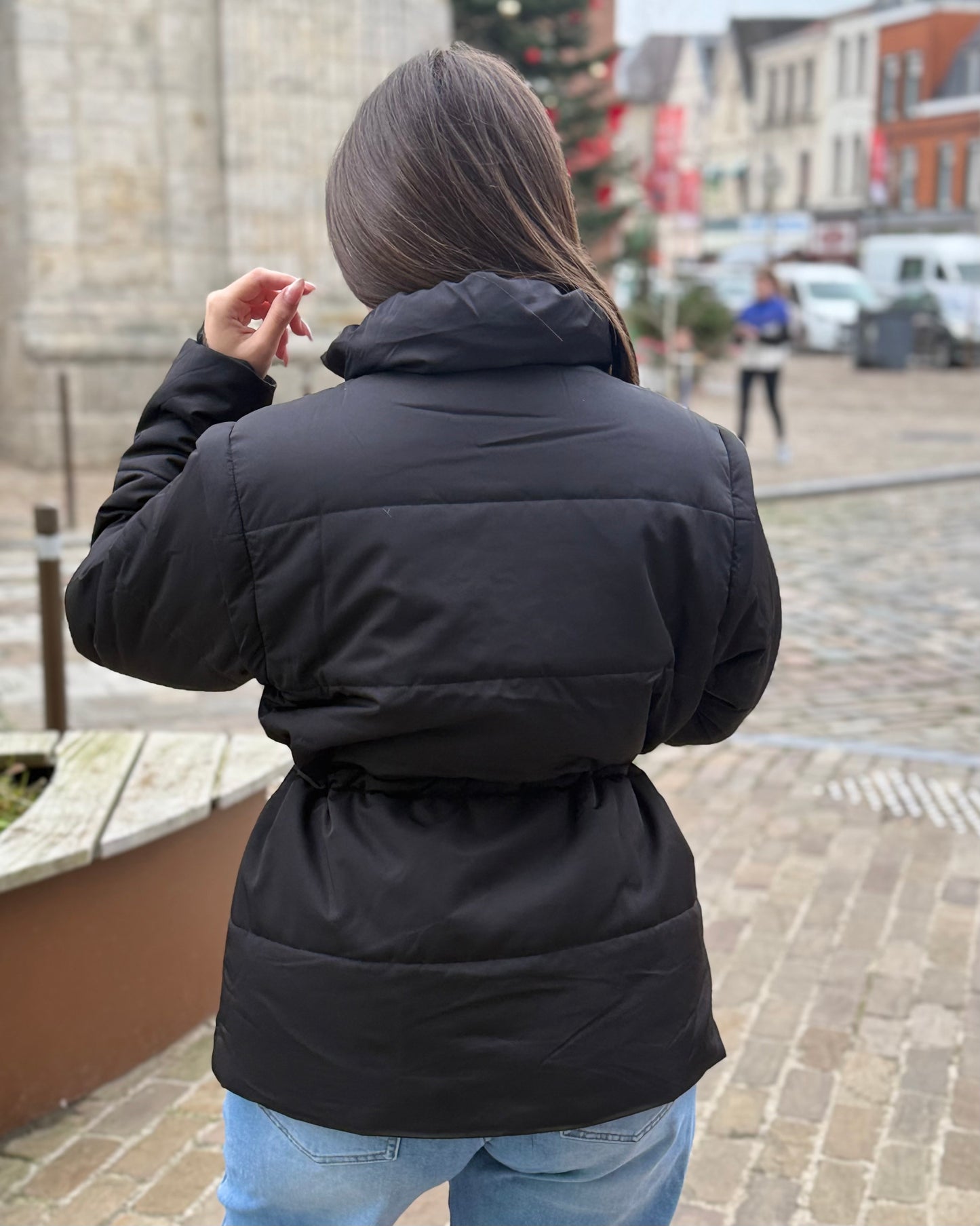 Manteau noir manches amovibles