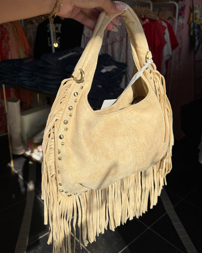 Sac franges beige