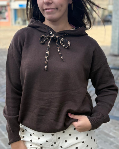 Sweat à capuche léopard