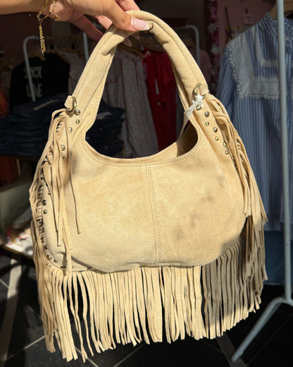 Sac franges beige