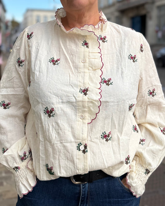 Chemise brodées fleurs