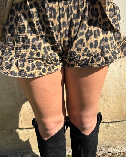 Jupe short Éliana léopard