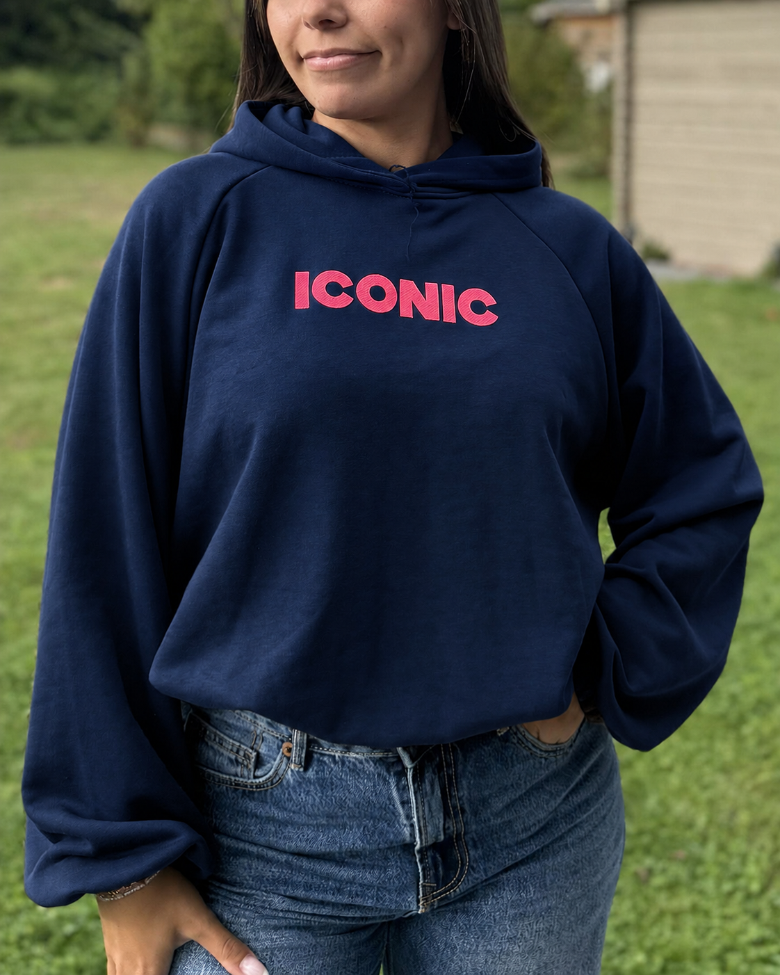 Sweat capuche Iconic marine