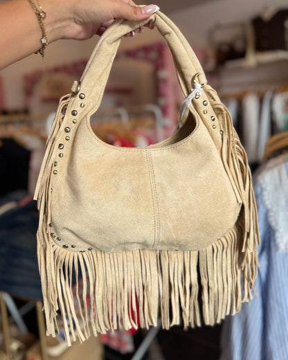 Sac franges beige