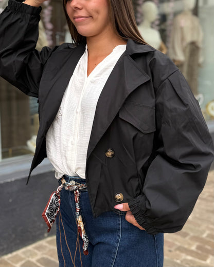 Veste cintré à la taille noir