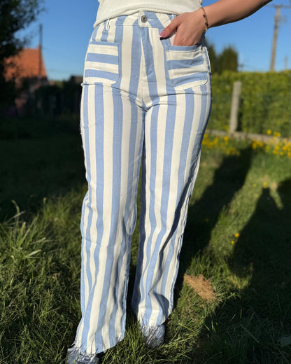 Jean rayures bleues