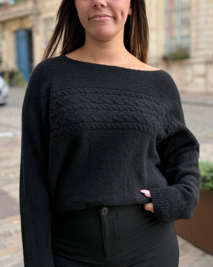 Pull col bateau noir