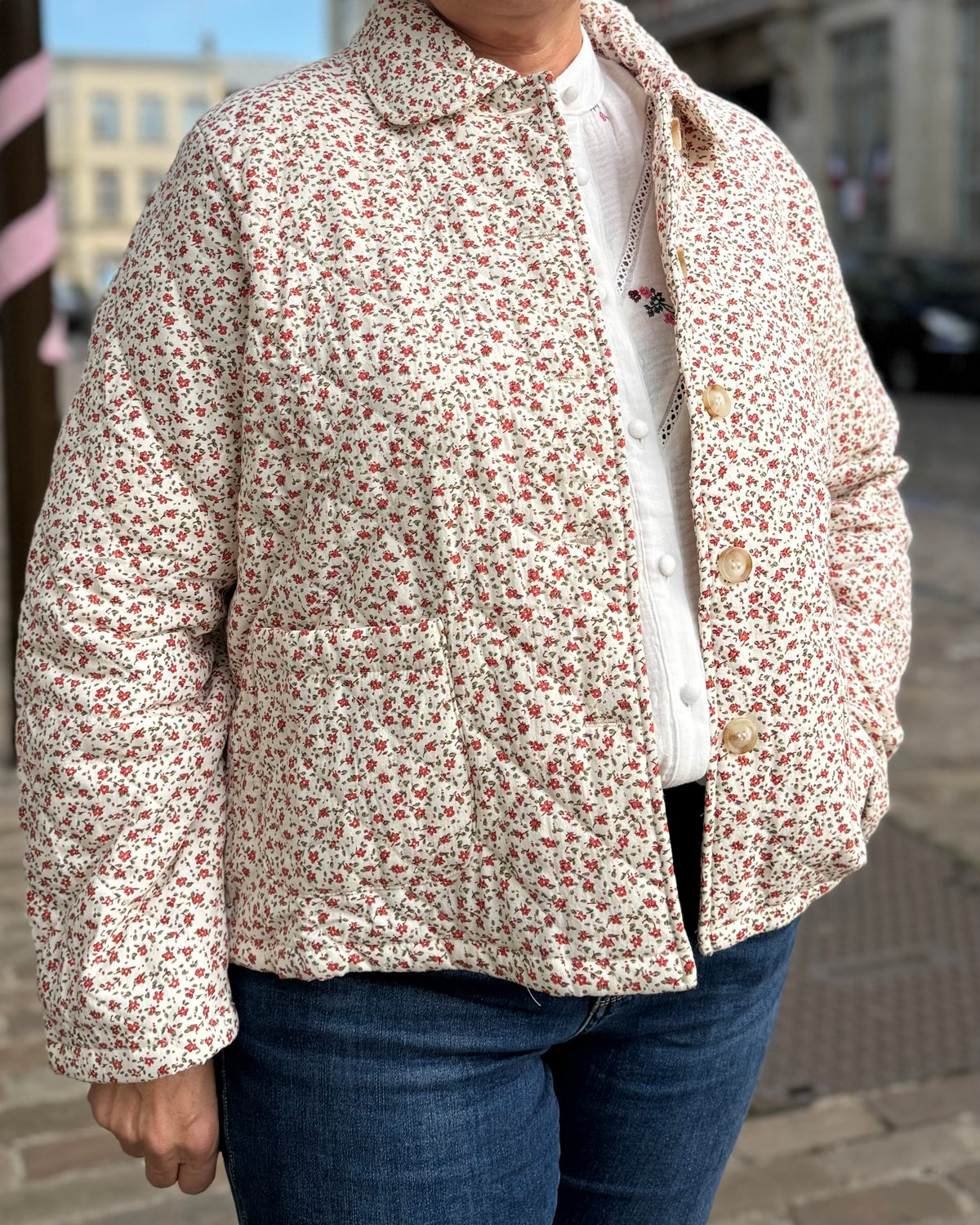 Veste matelassé fleurie