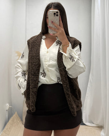 Gilet Éliane marron
