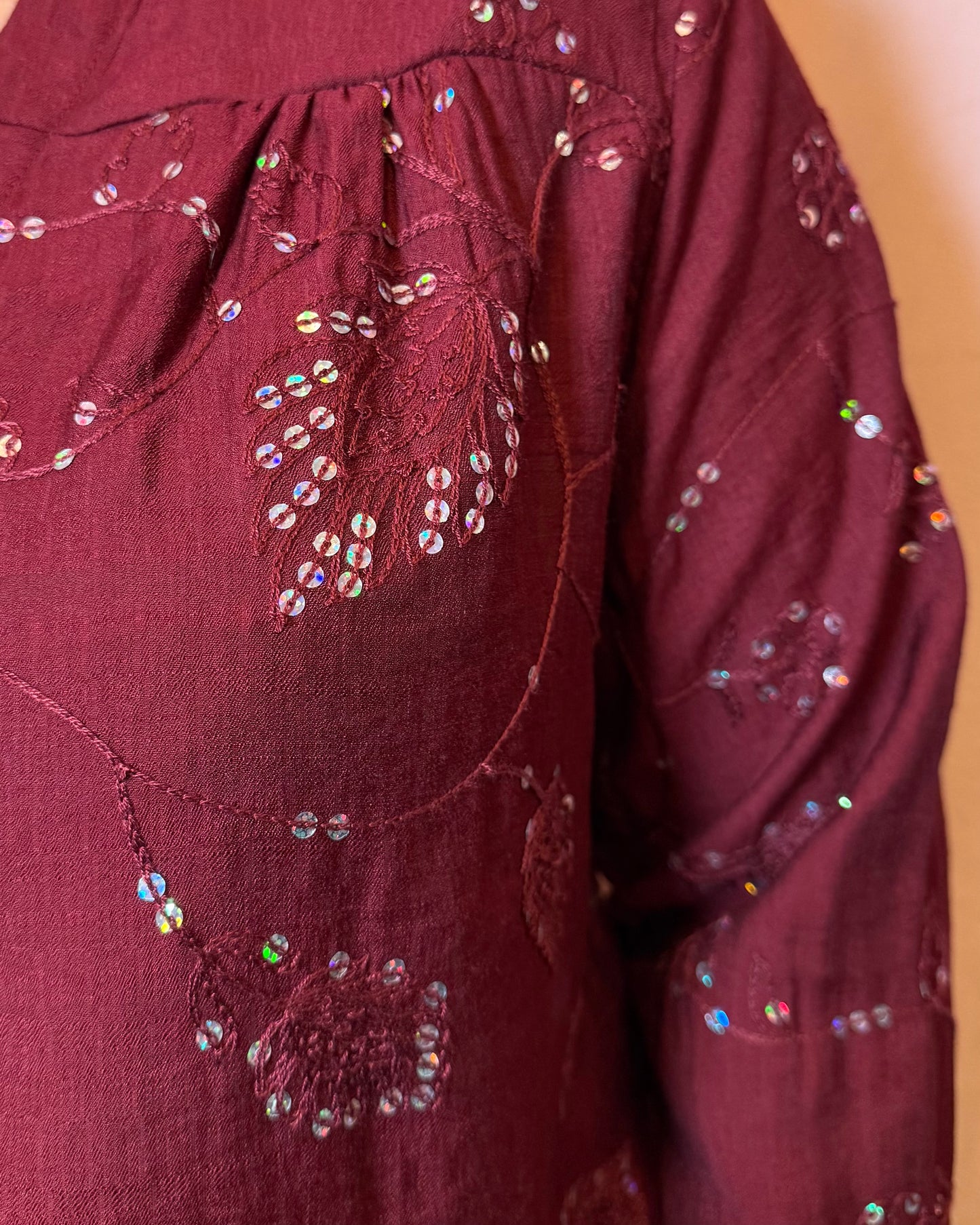 Chemise sequin Silas bordeau