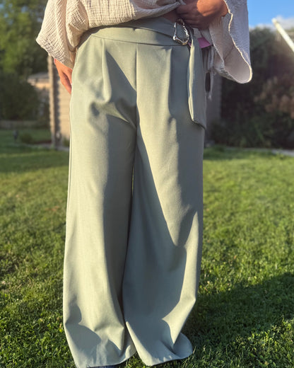 Pantalon fluide kaki