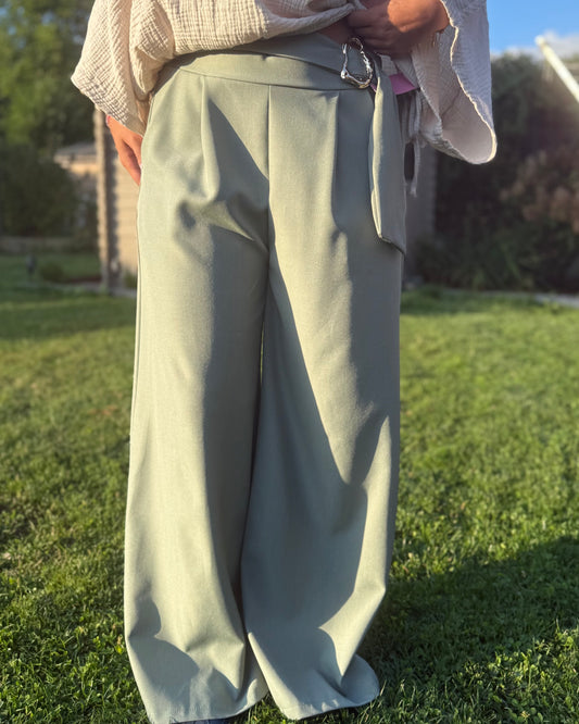 Pantalon fluide kaki