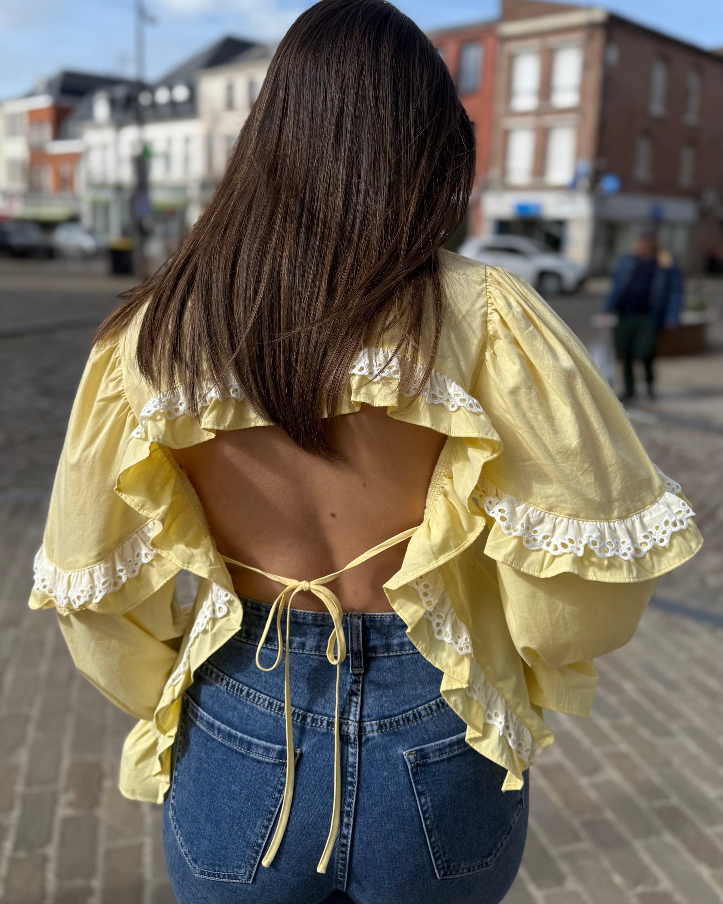 Chemise dos nu Linnéa jaune