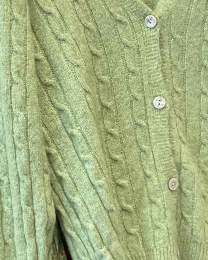 Gilet torsadé vert