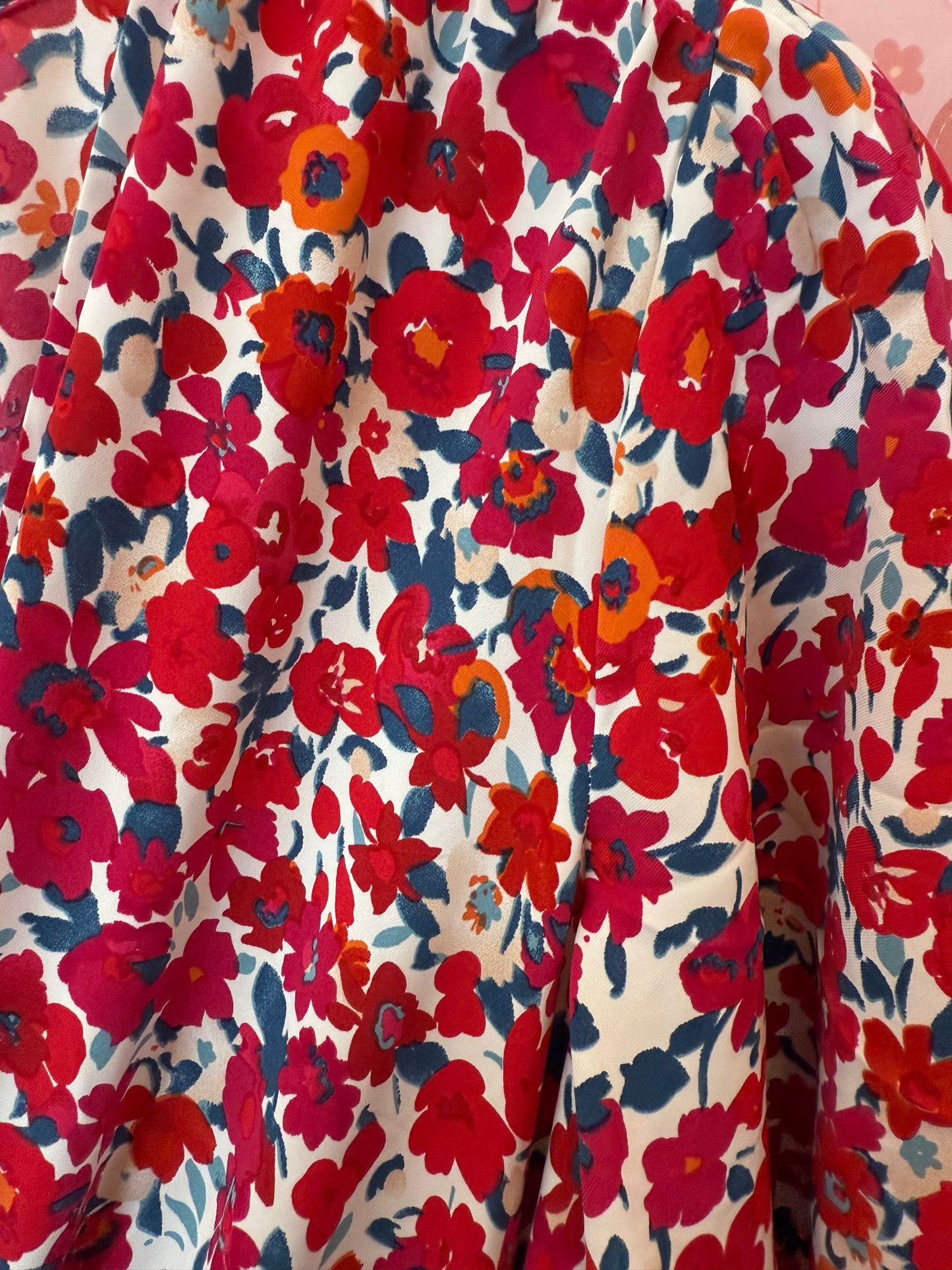 Robe fleurs rouge