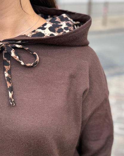 Sweat à capuche léopard
