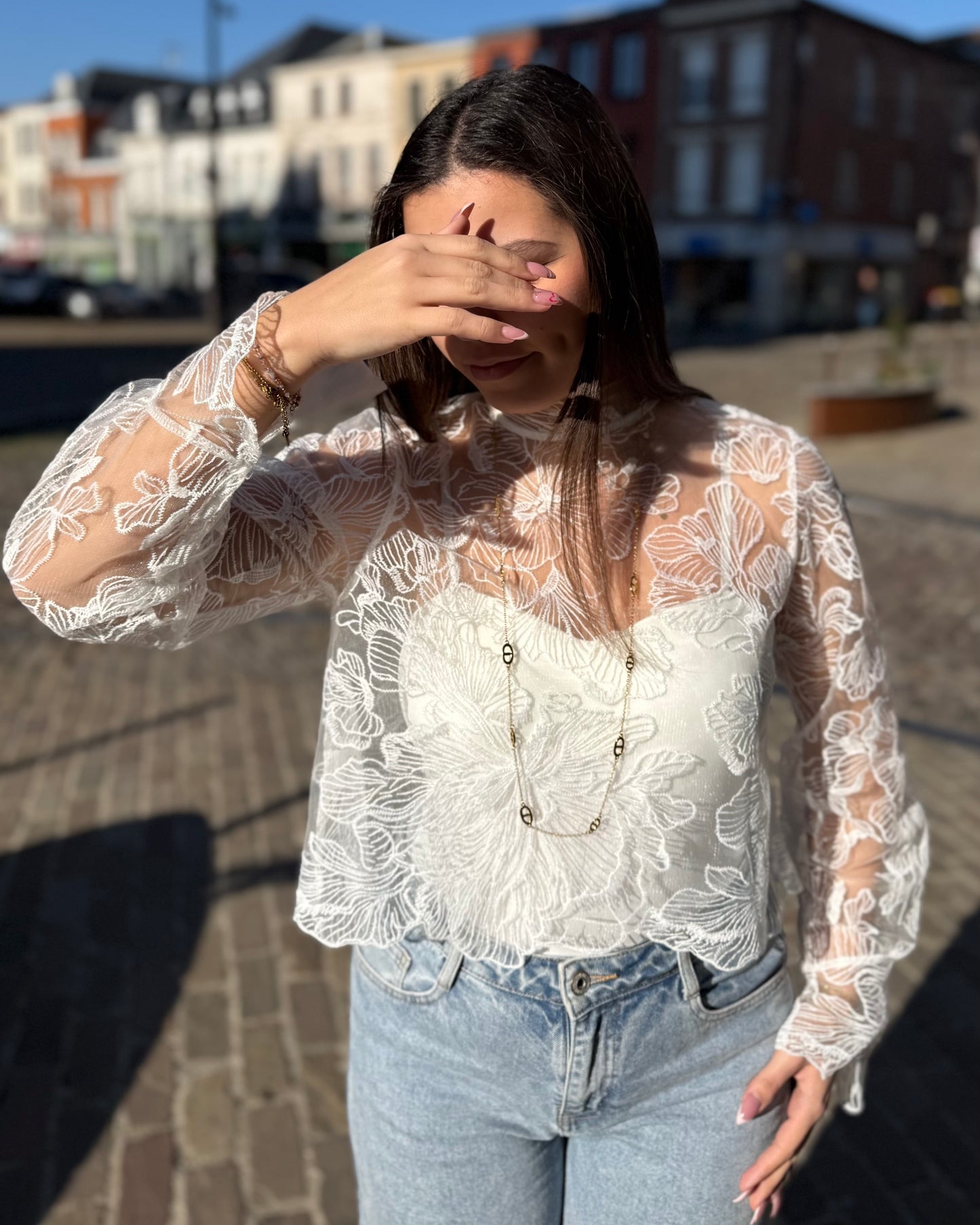 Haut dentelle Capucine blanc